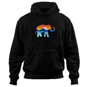 Discover Camping Hiking Retro Mountains Outdoors Elephant Hoodies