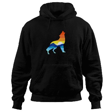 Discover Camping Hiking Retro Mountains Outdoors Camp Wolf Hoodies