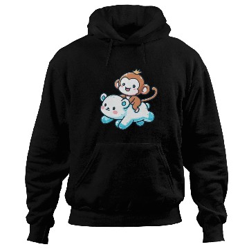 Discover Polar Bear Cute Monkey Companion Hoodies