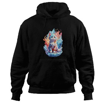 Discover Cute Crystal Fantasy Cat Design Hoodies