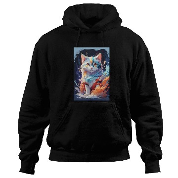 Discover Cute Crystal Fantasy Cat Design Hoodies