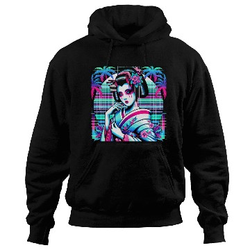 Discover Japan Geisha Retrowave Synthwave Cyberpunk Hoodies