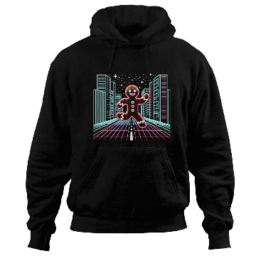 Discover The Gingerbread Sprinter - Retro Arcade Holiday Hoodies
