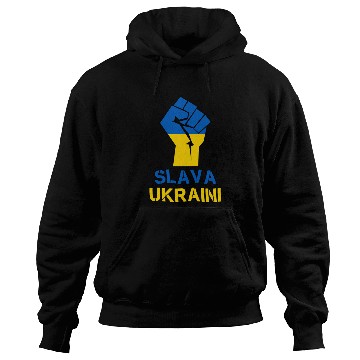 Discover Slava Ukraini Ukrainian Flag Fist Hoodies