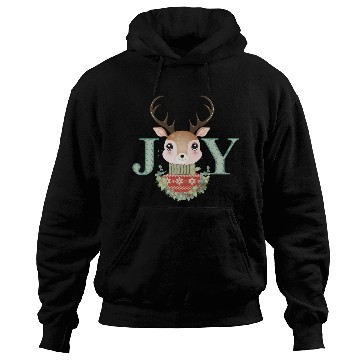 Discover cute deer with sweater and Christmas wreath Hoodies