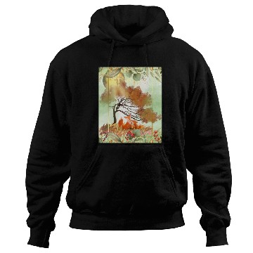 Discover "Autumn Foxes - Tranquil Seasonal Scene" Hoodies