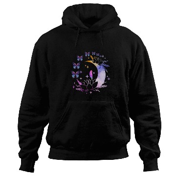 Discover Celestial Serenity Moon, Lotus, Feather, butterfly Hoodies