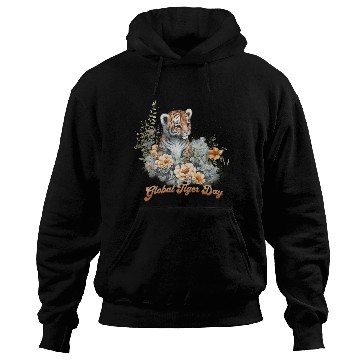 Discover Global Tiger Day Watercolor Cub Hoodies