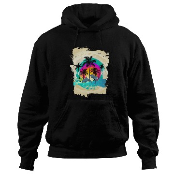 Discover Dolphin Palm Tree Sunset Hoodies