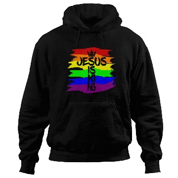 Discover Queer Jesus is King Cross Crown Rainbow Colors Hoodies