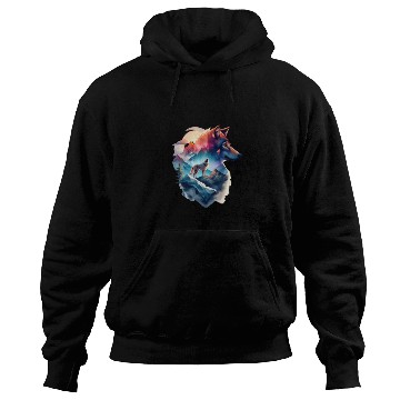 Discover wolf and a mountain natural scenery Hoodies