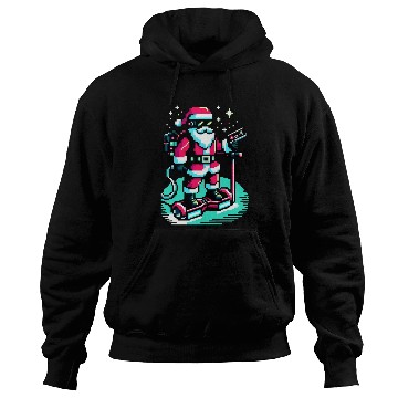 Discover Witty 8-Bit Cyberpunk Santa Hoodies