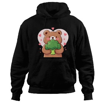 Discover Bear in love hugs huge broccoli Hoodies
