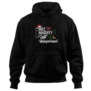 Discover Christmas Nice Naughty Left Unsupervised Reindeer Hoodies