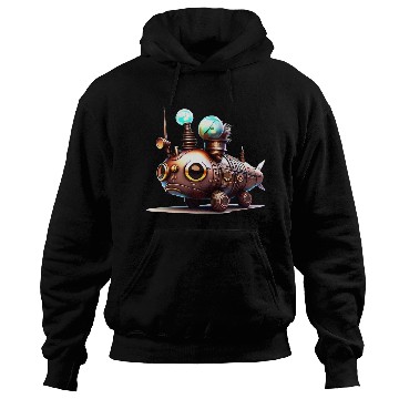 Discover Steampunk Robot Fish Creature Hoodies