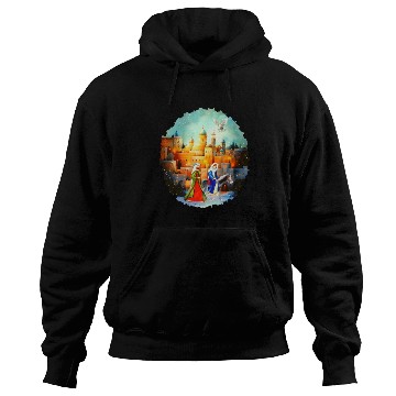 Discover Mary and Joseph in Bethlehem with donkey Hoodies