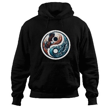 Discover Yin Yang Eagle Fish Symbol Hoodies