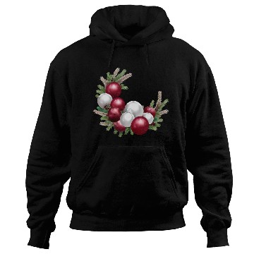 Discover Cranberry and White Christmas Greenery Decor Hoodies