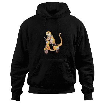 Discover Leopard Gecko on Scooter Funny Lizard Biker Moped Hoodies