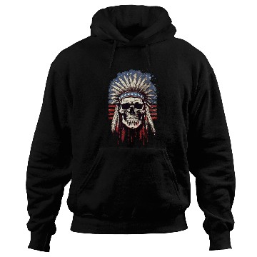 Discover Skull Indian Chief Native American USA Hoodies