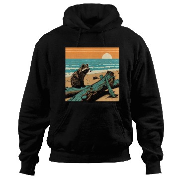 Discover Raccoon Beach Day Hoodies