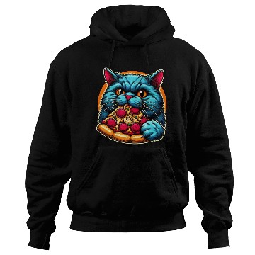 Discover Cute Cat eating Pizza Hoodies