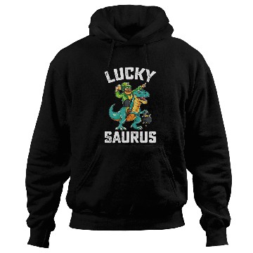 Discover Lucky Saurus Dinosaur T Rex St Patrick's Day Hoodies
