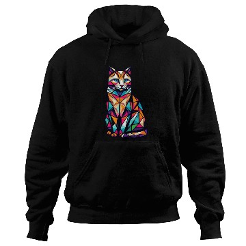 Discover Geometric Cat Design For Pet Lover Gift Hoodies