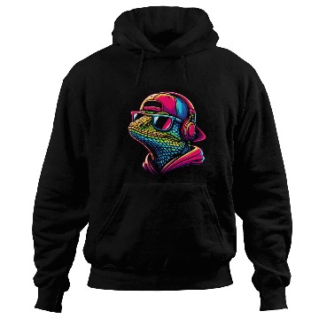 Discover Cool gecko lizard with dj headphones Hoodies