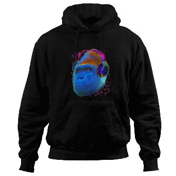 Discover Gorilla with headphones low poly pop art Hoodies