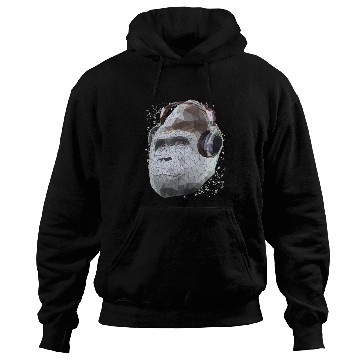 Discover Gorilla with headphones low poly pop art Hoodies