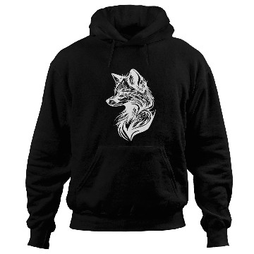 Discover Tattoo Style Fox Portrait In Flowing Lines Hoodies