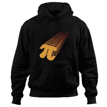 Discover Pi symbol fading orange to red infinity Hoodies