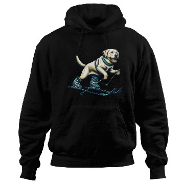 Discover Dog Labrador Retriever Skiing Skier Ski Vacation Hoodies