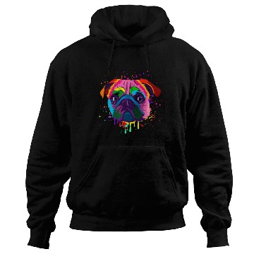 Discover Colorful Pug Head Hoodies