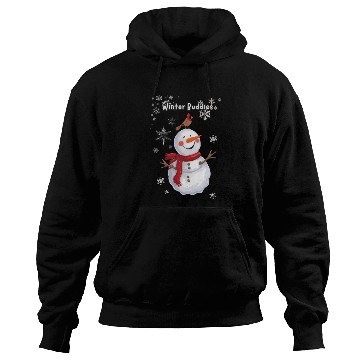 Discover Winter Buddies snowman and bird Hoodies