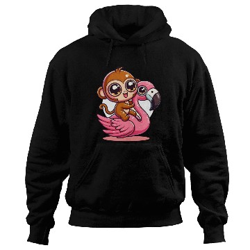 Discover Monkey Rider on a Flamingo Hoodies
