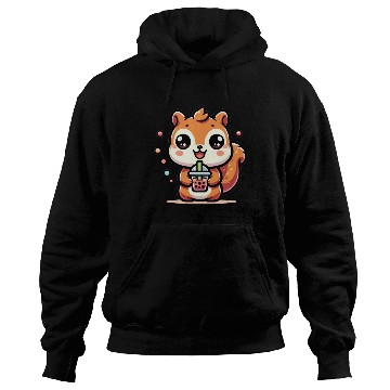 Discover Kawaii Squirrel Bubble Tea Cute Animal Squirrel Hoodies