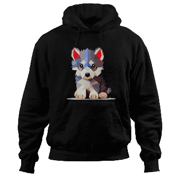 Discover Geometric Wolf Cub Hoodies