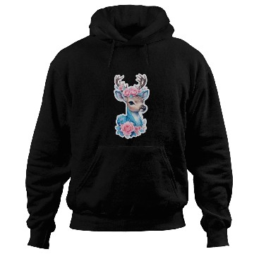 Discover cute deer blue blossom pink rose Hoodies