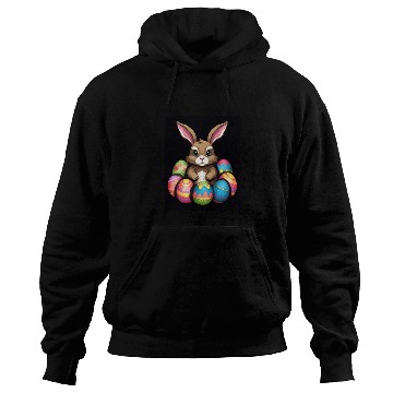 Discover Easter Bunny Rabbit Colorful Eggs Easter Egg Hunt Hoodies