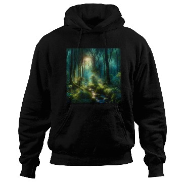 Discover Twilight Enchantment A Mystical Forest Scene Hoodies