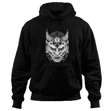Discover Japanese Devil Skull Mask Art Hoodies