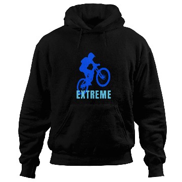 Discover Mountain Bike (blue and light blue design) Hoodies