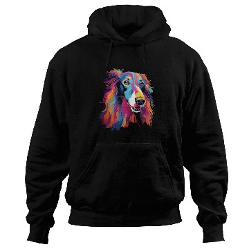 Discover Watercolor Colorful Russian Greyhound Hoodies