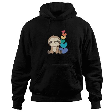 Discover Rainbow Flag Gay Pride Lgbtq Hearts Sloth Hoodies