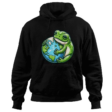 Discover Frog Embracing Earth: Earth Day Hoodies