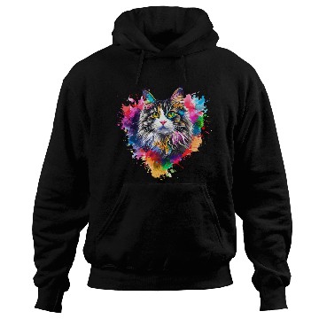 Discover Colorburst Whiskers Rainbow Heart Hoodies
