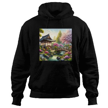 Discover Spring Serenity in Japanese Garden Hoodies