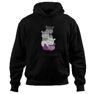 Discover Asexual Flag Pride Lgbtq Cute Hippo Bunch Hoodies